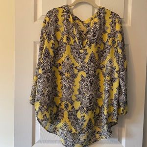 Cato Yellow/Black Print Tunic